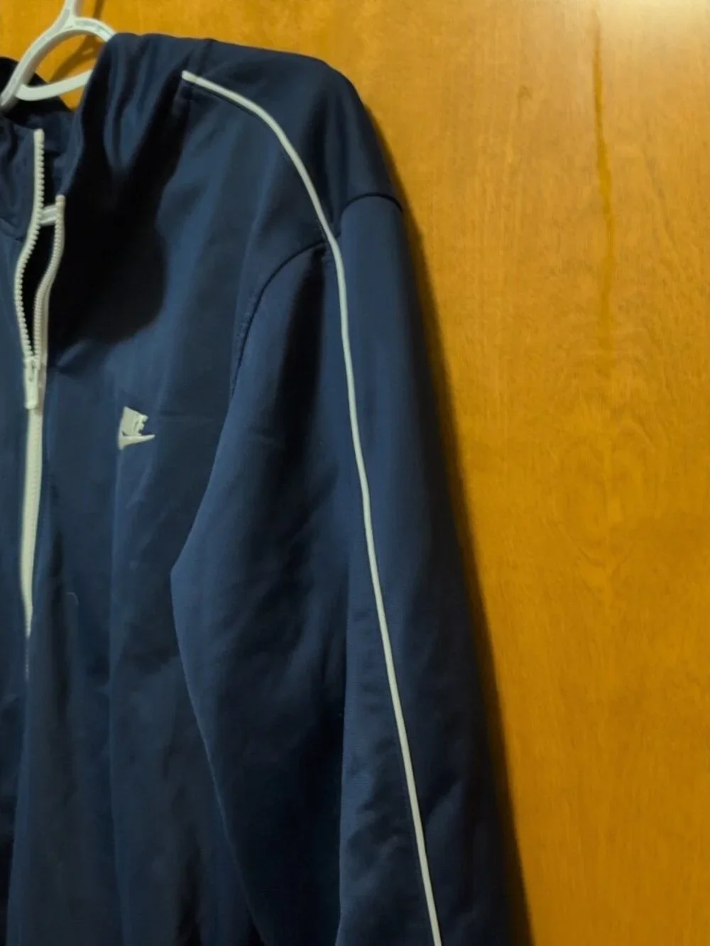Nike Jacket Men's XL Navy Tracksuit Solid Full Zip Up Chest Logo Pockets‎ Casual